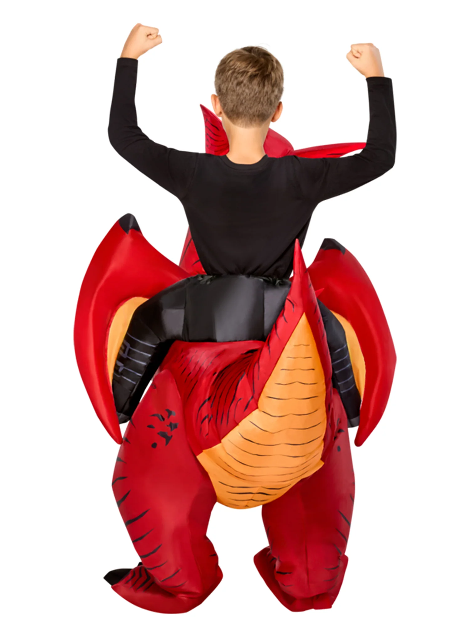 Kids' Ride on Red Dragon Light Up Inflatable Costume - Image 3