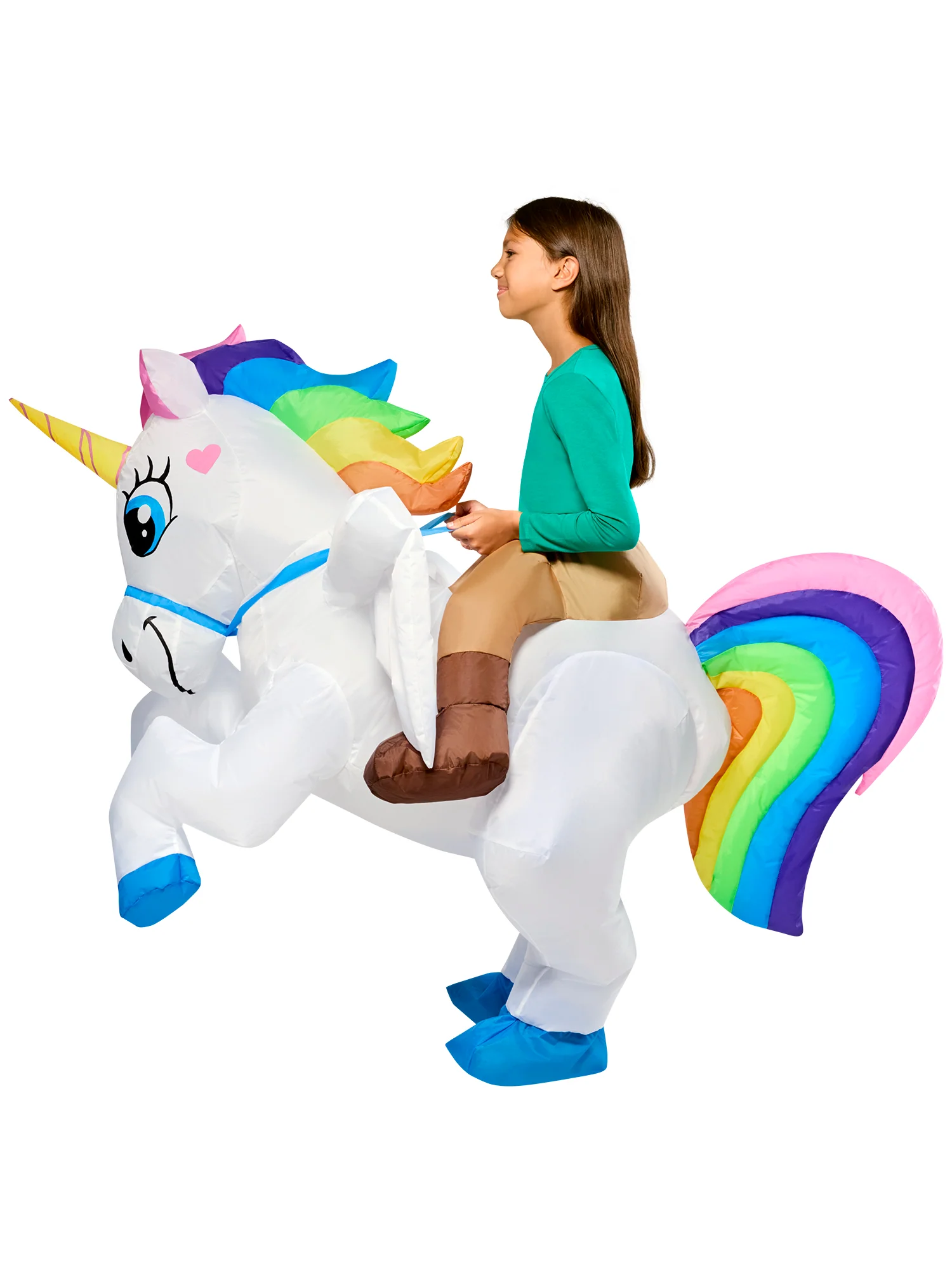 Kids' Ride on Unicorn Light Up Inflatable Costume - Image 2