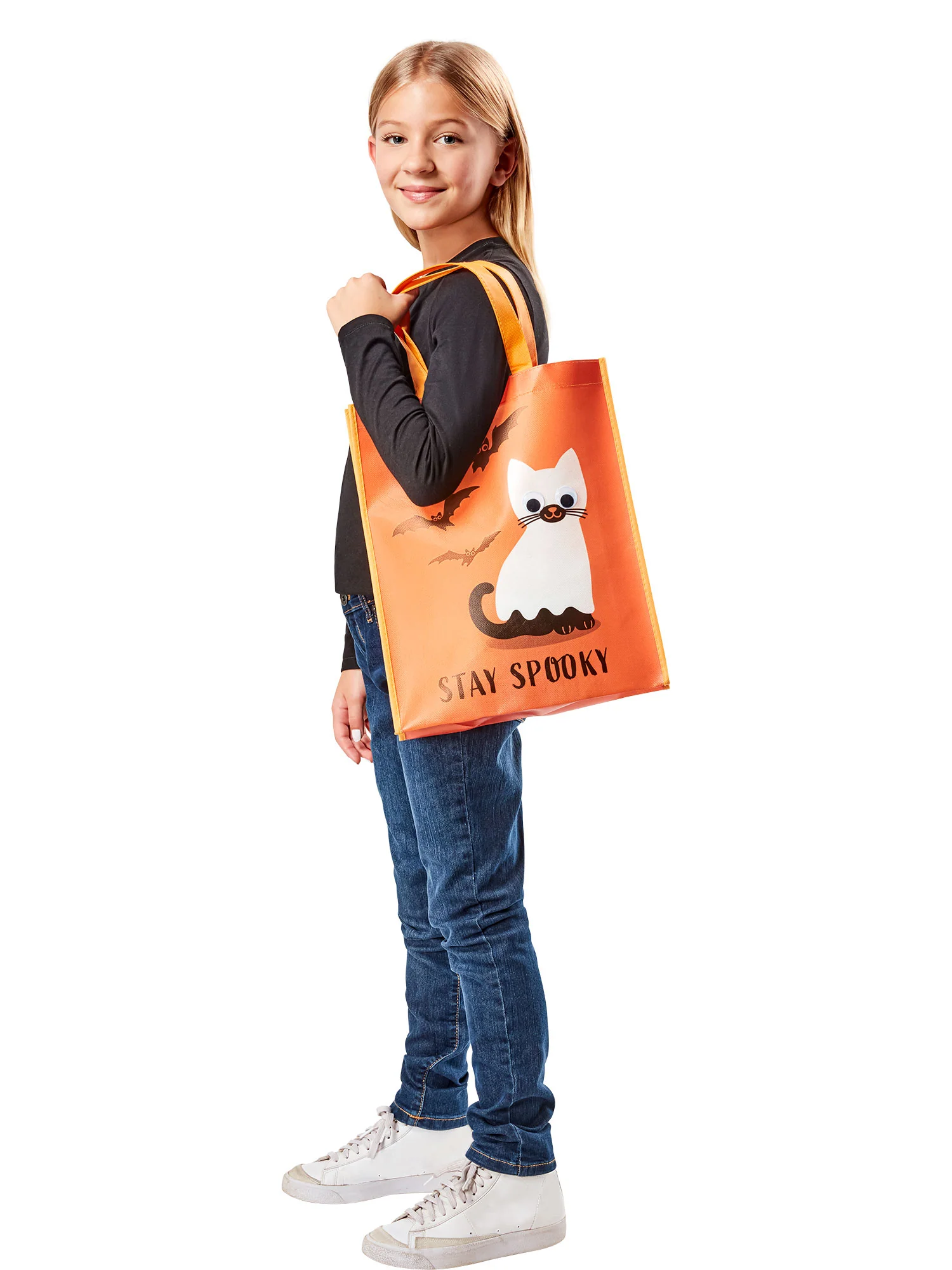 Kids' Stay Spooky Kitty Googly Eyes Halloween Treat Bag - Image 2