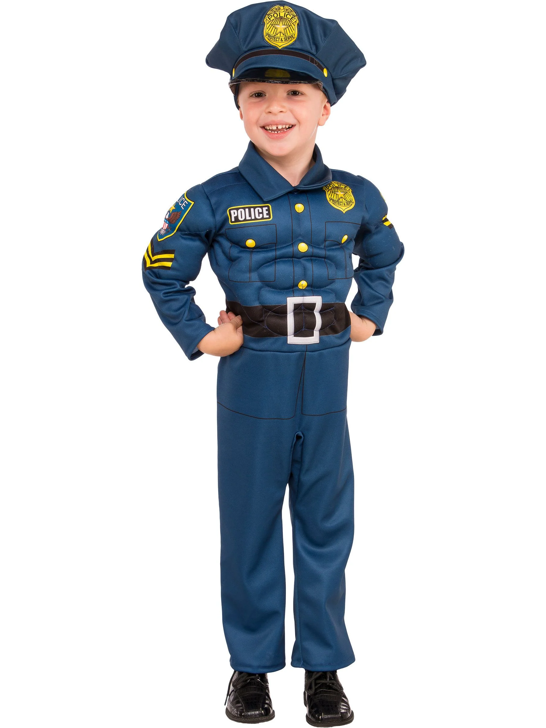 Boys' Police Officer Muscle Chest Costume