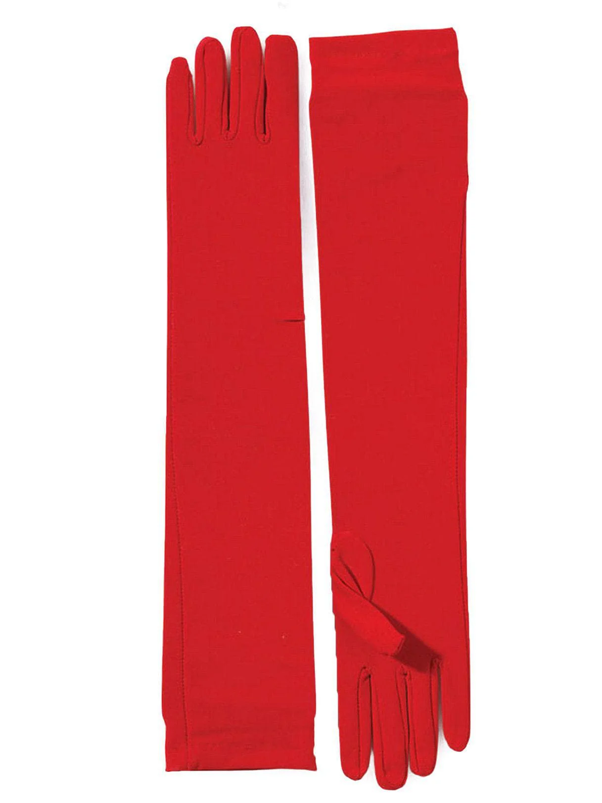 Women's Red Long Nylon Gloves