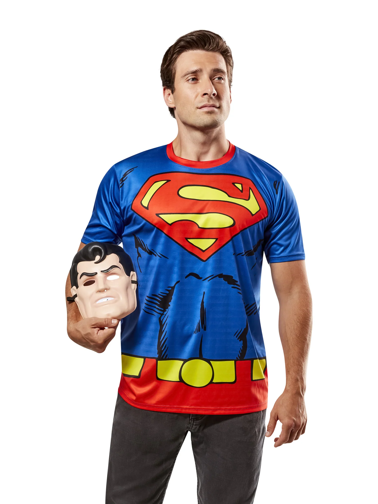Men's DC Comics Ben Cooper Superman T-Shirt and Half Mask - Image 6