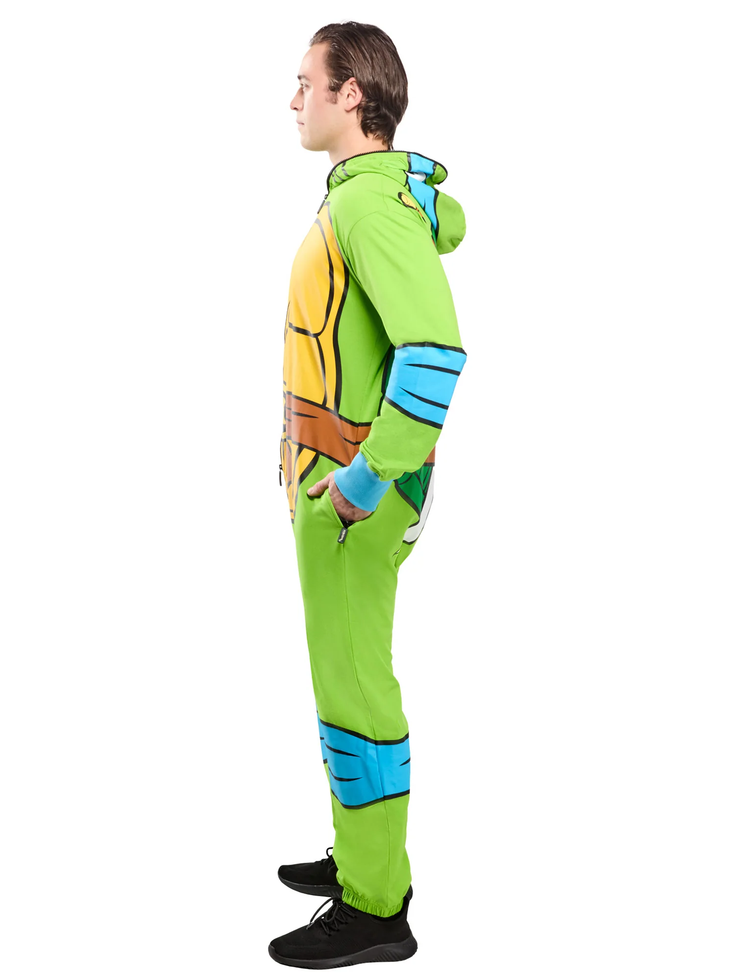 Men's Teenage Mutant Ninja Turtles Classic Leonardo Zipsters Hooded Costume - Image 6