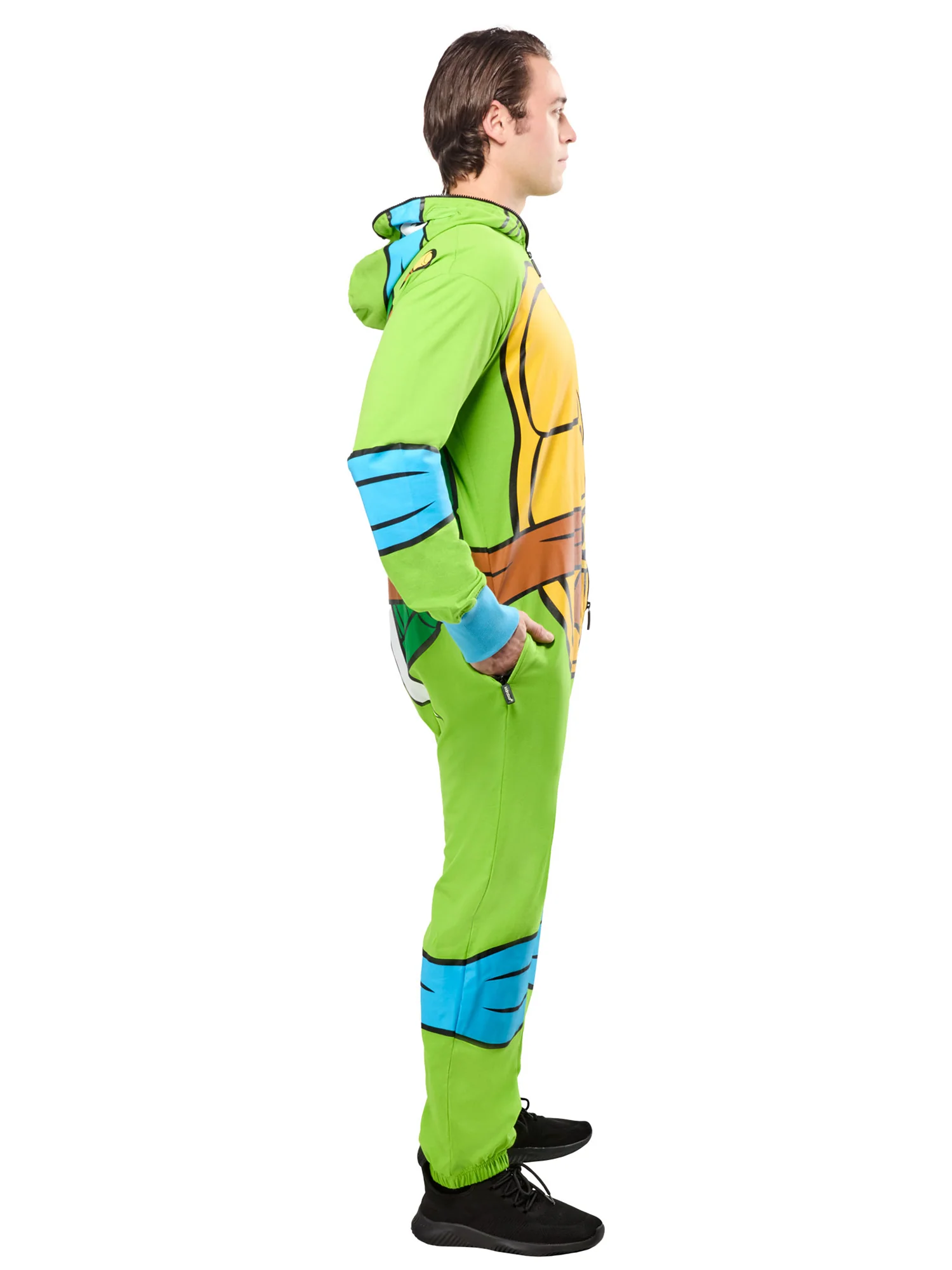 Men's Teenage Mutant Ninja Turtles Classic Leonardo Zipsters Hooded Costume - Image 8