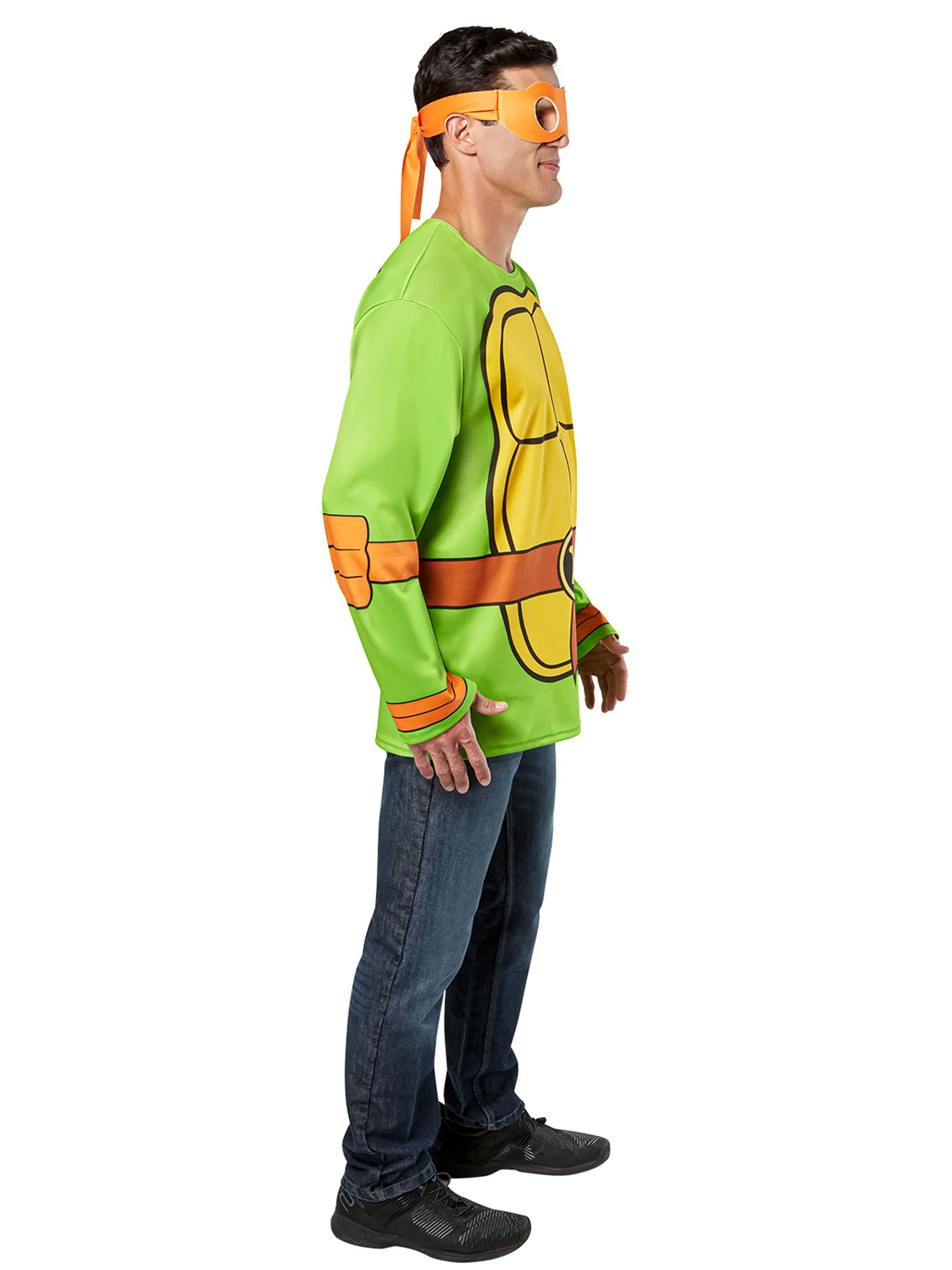 Men's Teenage Mutant Ninja Turtles Classic Michelangelo Costume Top and Mask - Image 3