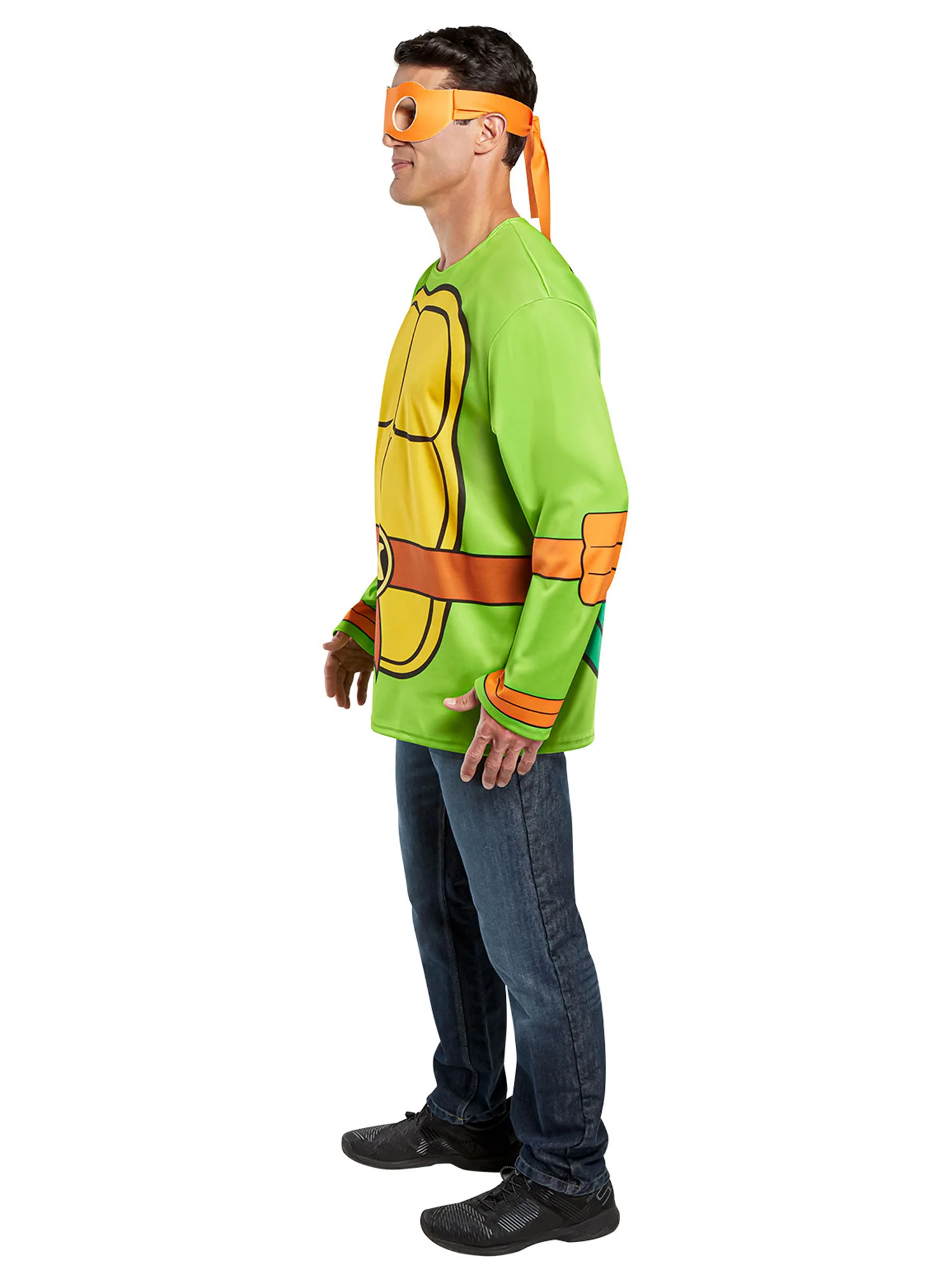 Men's Teenage Mutant Ninja Turtles Classic Michelangelo Costume Top and Mask - Image 5