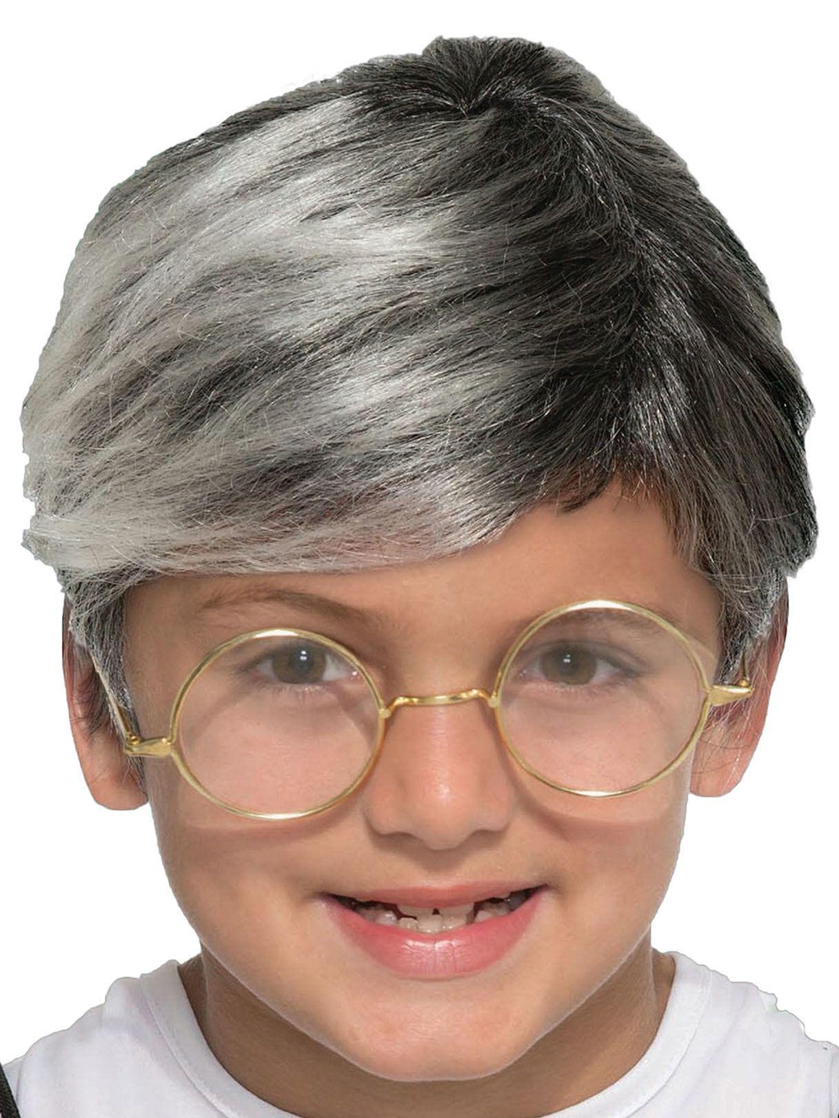 Kids' Gray Old Man Wig