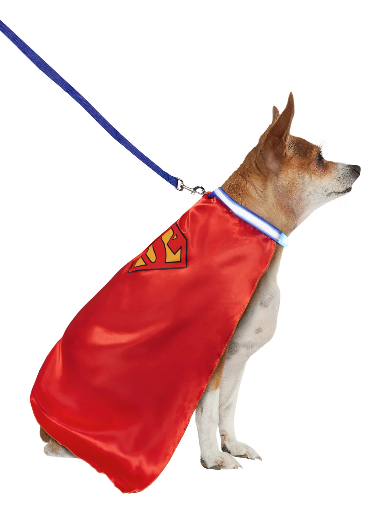 Superman Pet Cape and Light Up Collar with Leash - Image 2