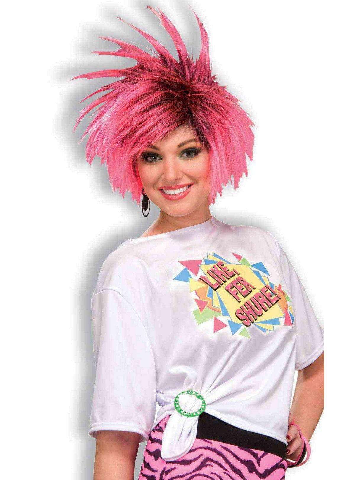 Adult Neon Pink and Green 1980's Shirt Clips - Image 2