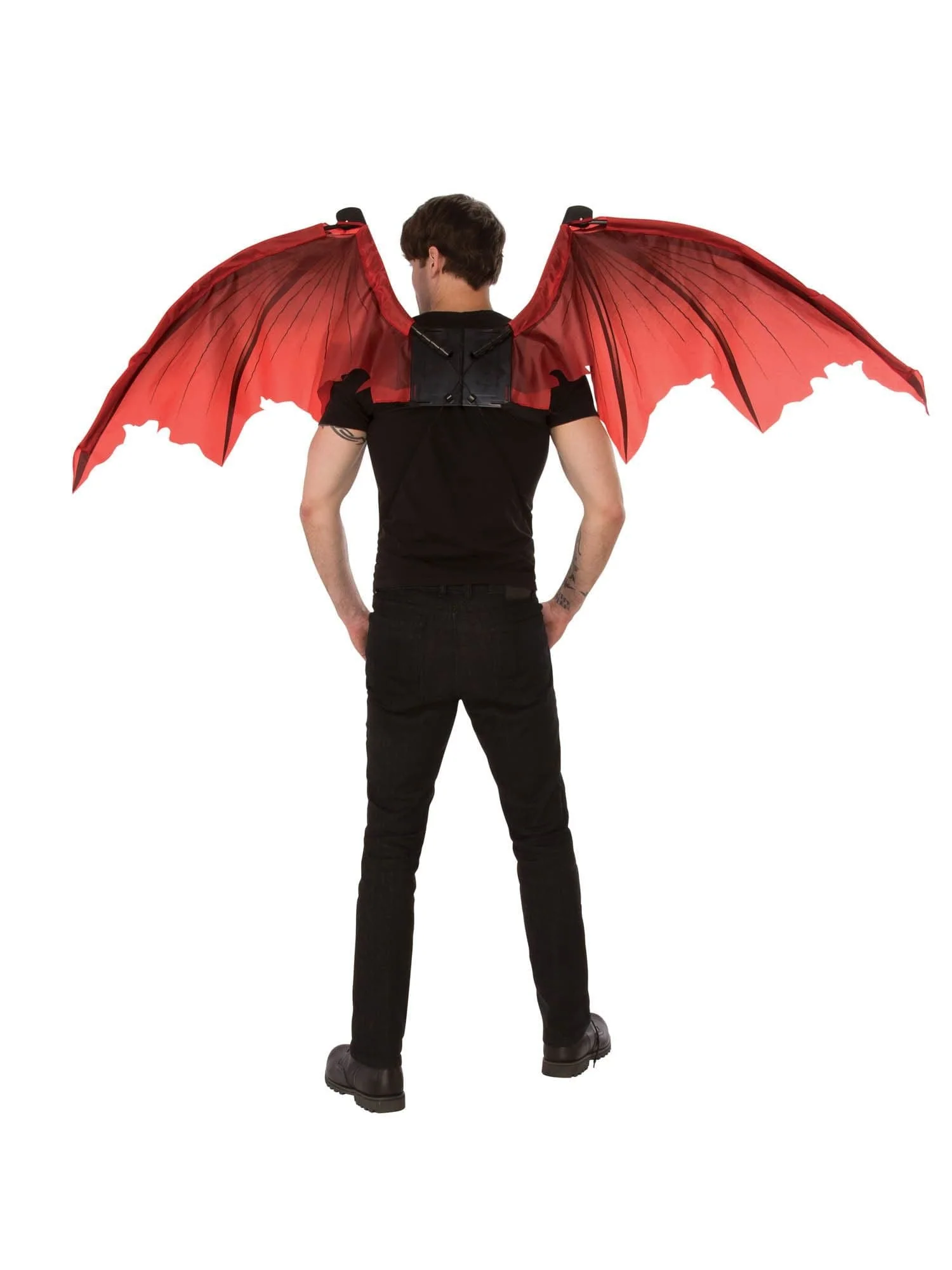 Adult Black and Red Devil Wings - Image 2