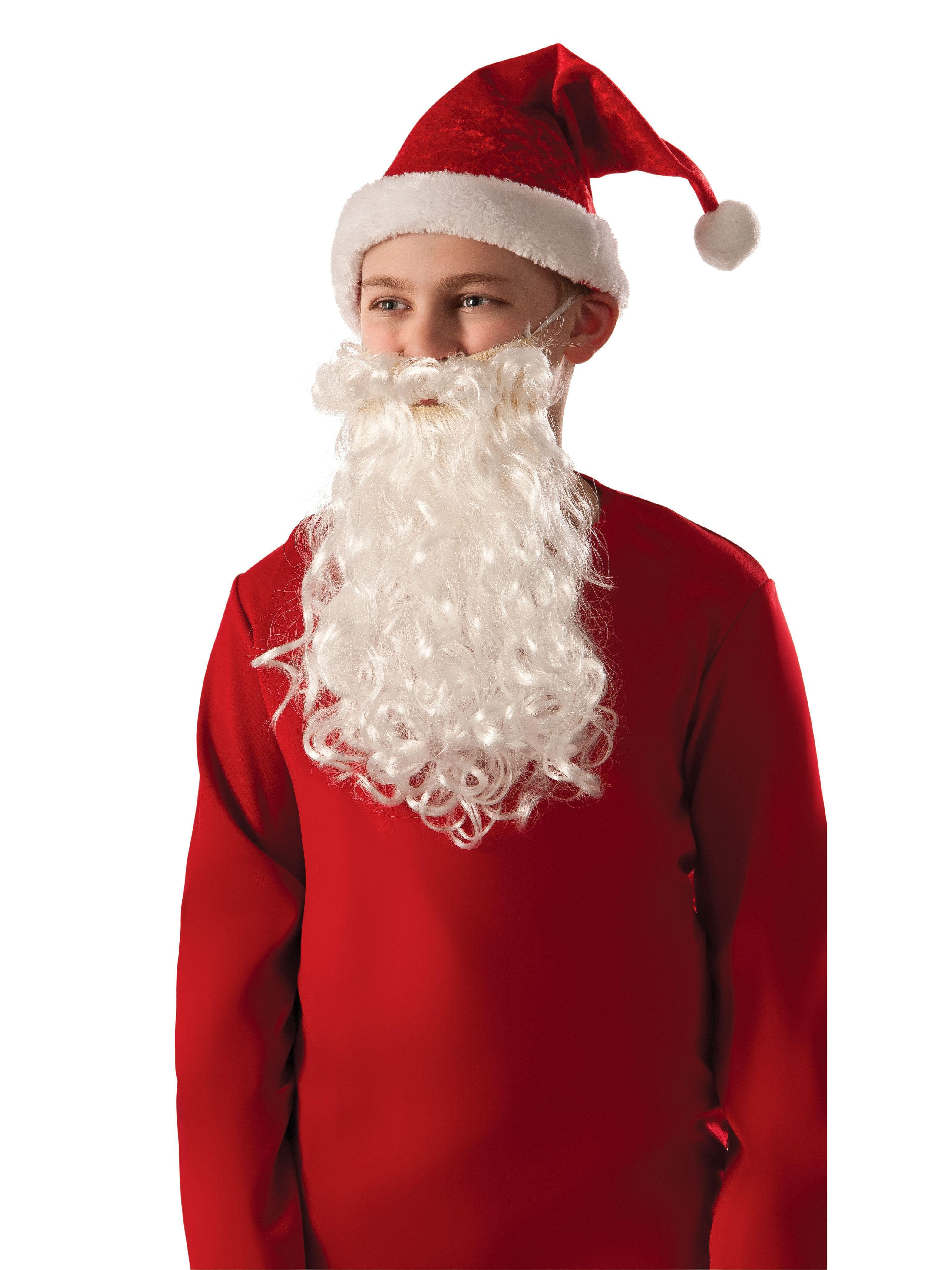 Boys' White Santa Beard and Mustache Set - Deluxe