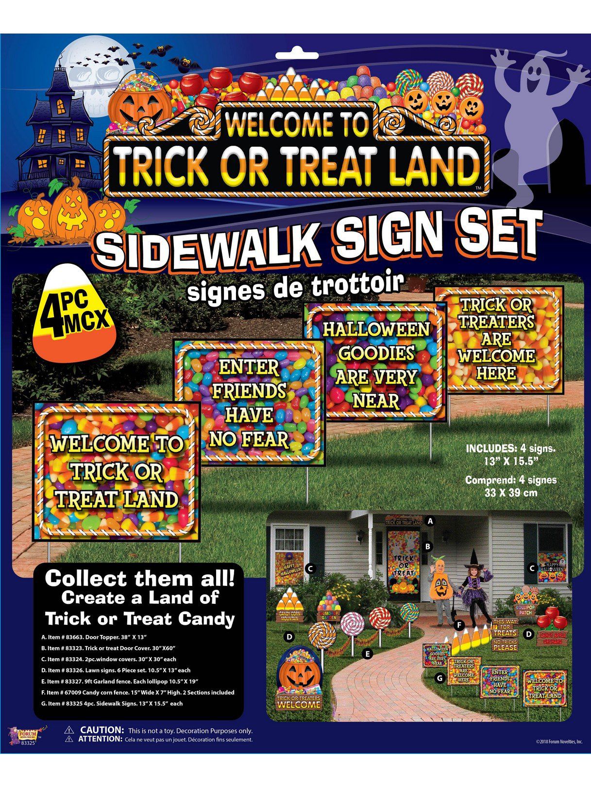 Trick Or Treat Land Sidewalk Sign Set