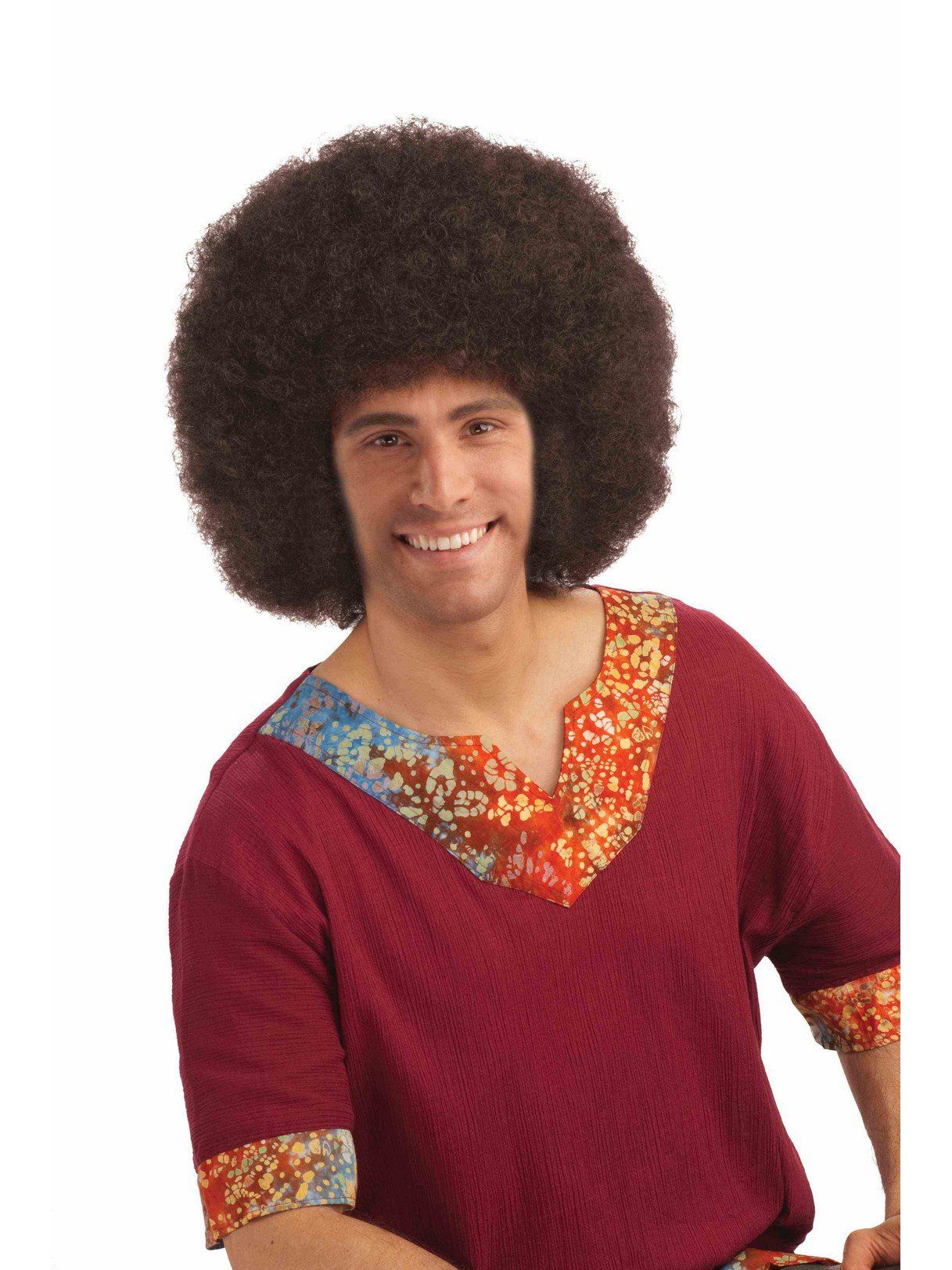 Adult Brown Curly Party Wig - Deluxe