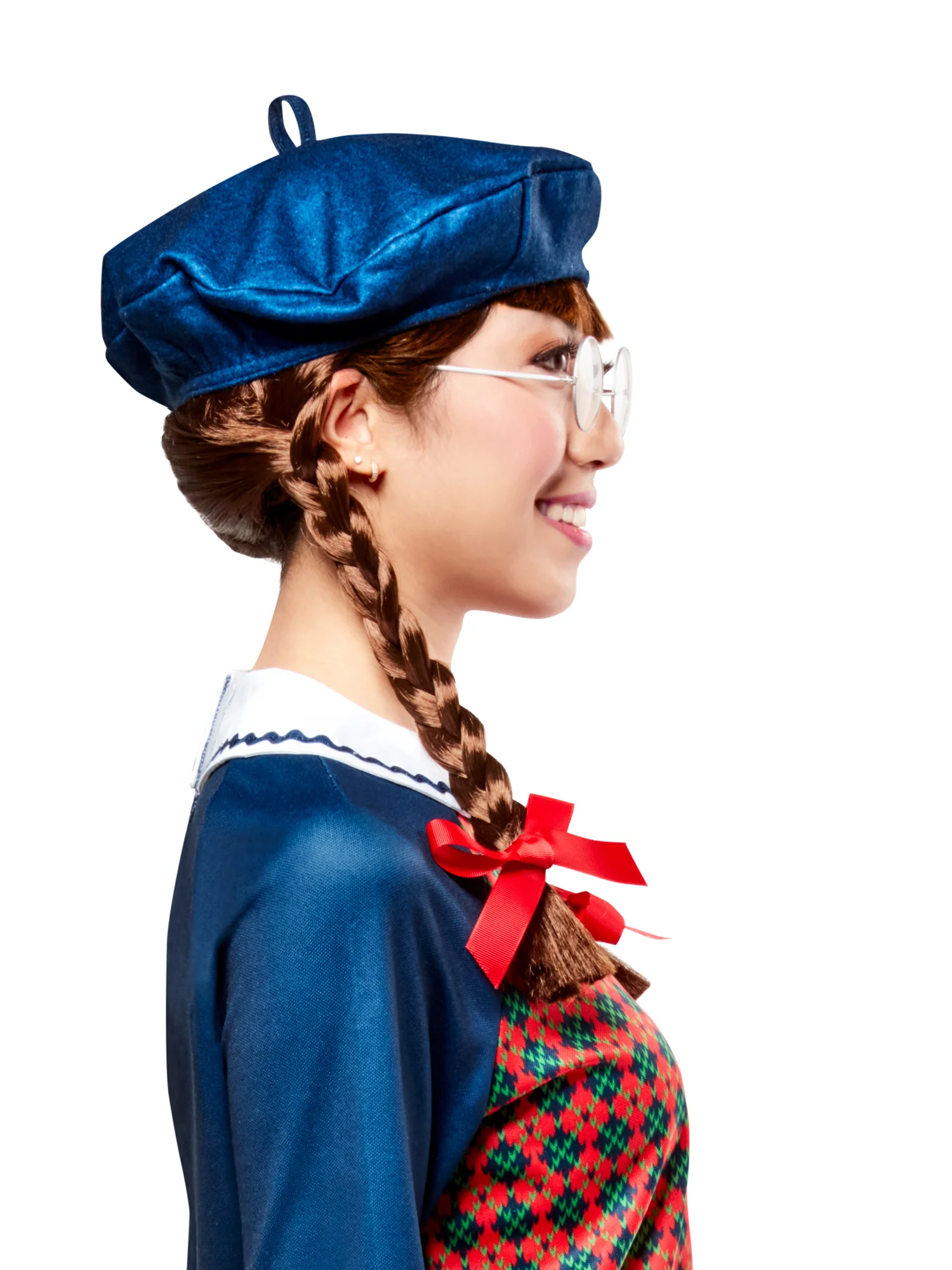 Women's American Girl Molly McIntire Brown Braided Ponytail Wig - Image 2