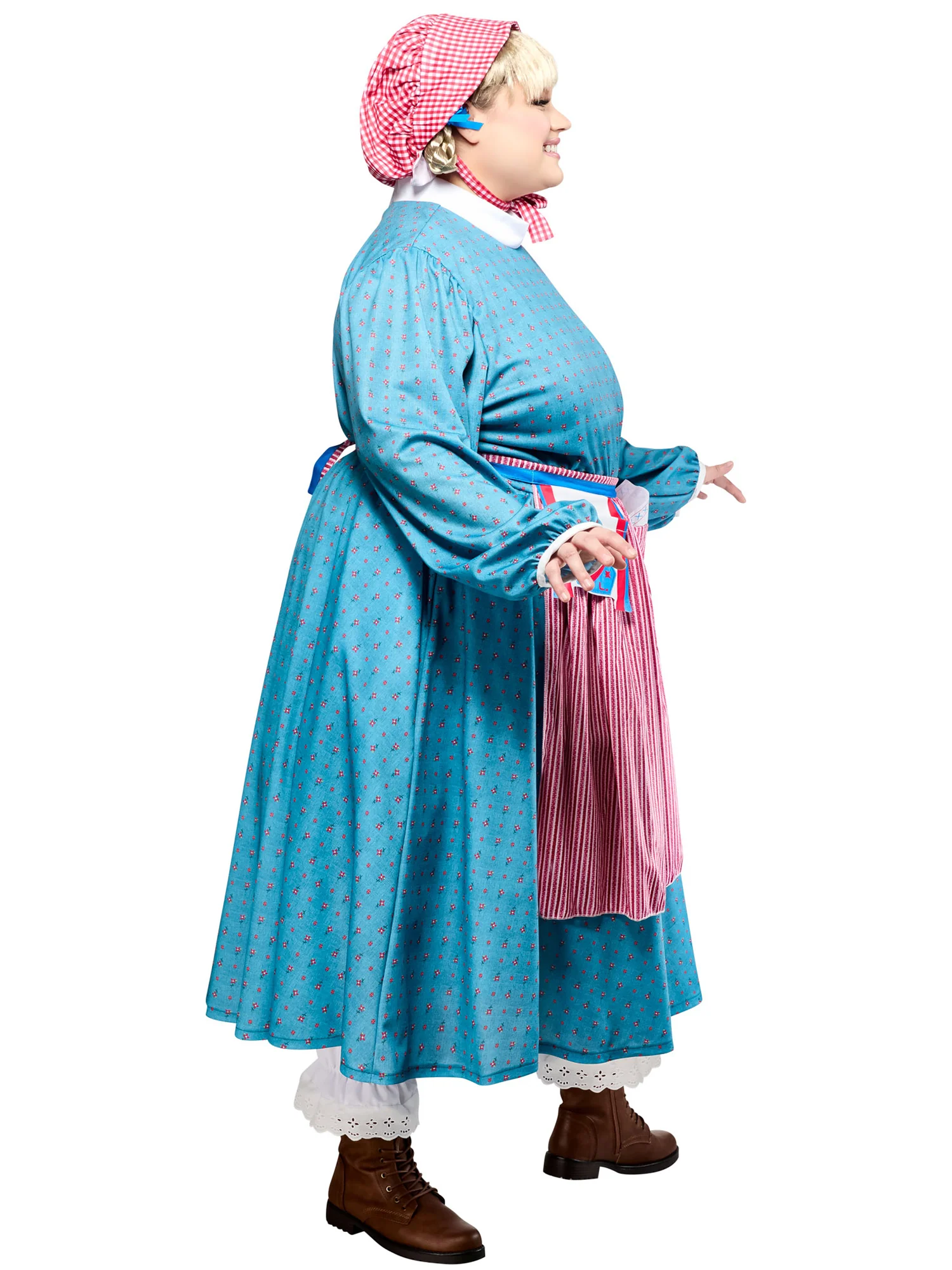 Women's Plus Size American Girl Kirsten Larson Dress with Bonnet Costume Set - Image 2