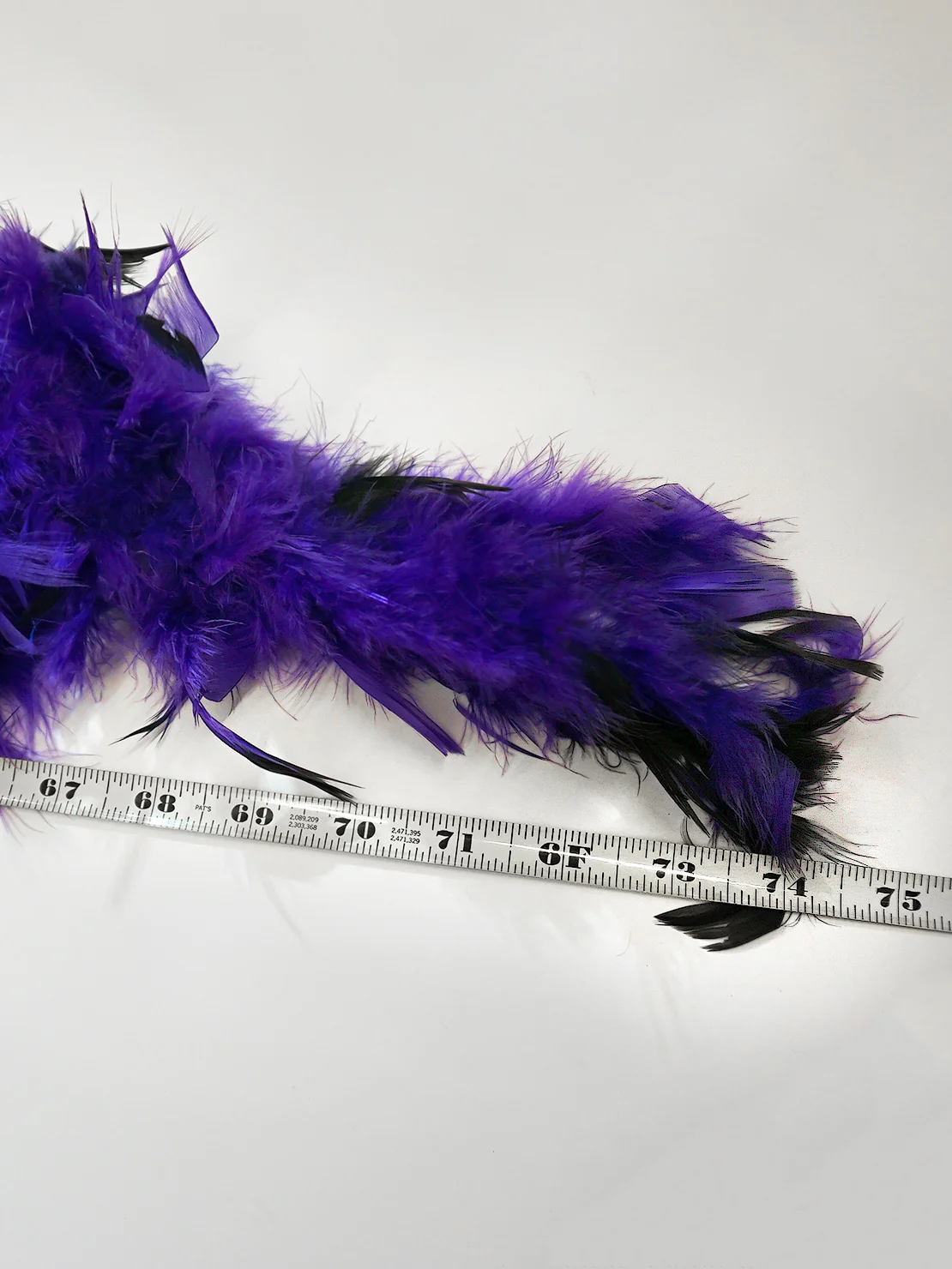 Women's Purple and Black Feather Boa - Image 3