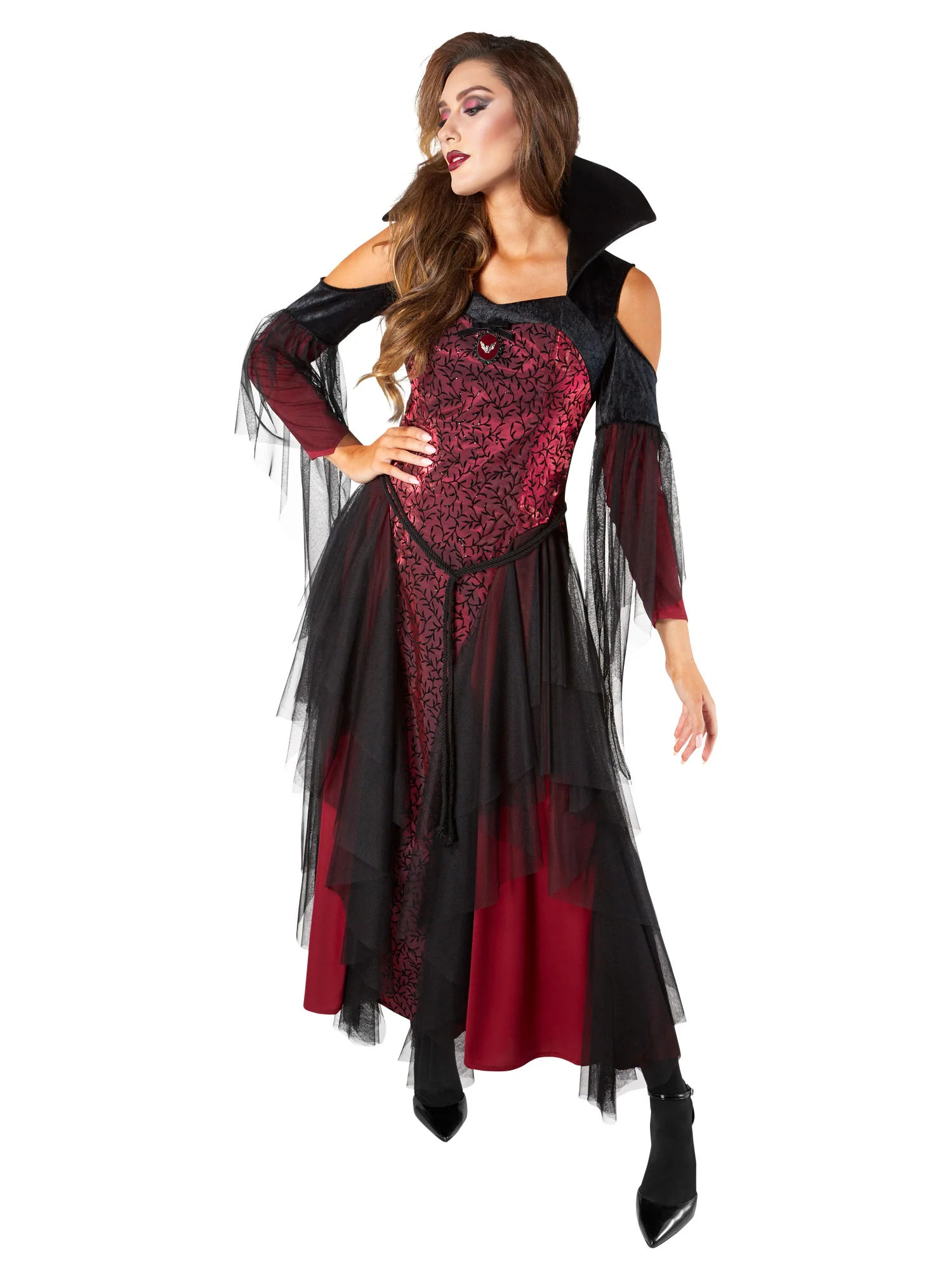 Women's Red Vintage Vampiress Costume - Image 2