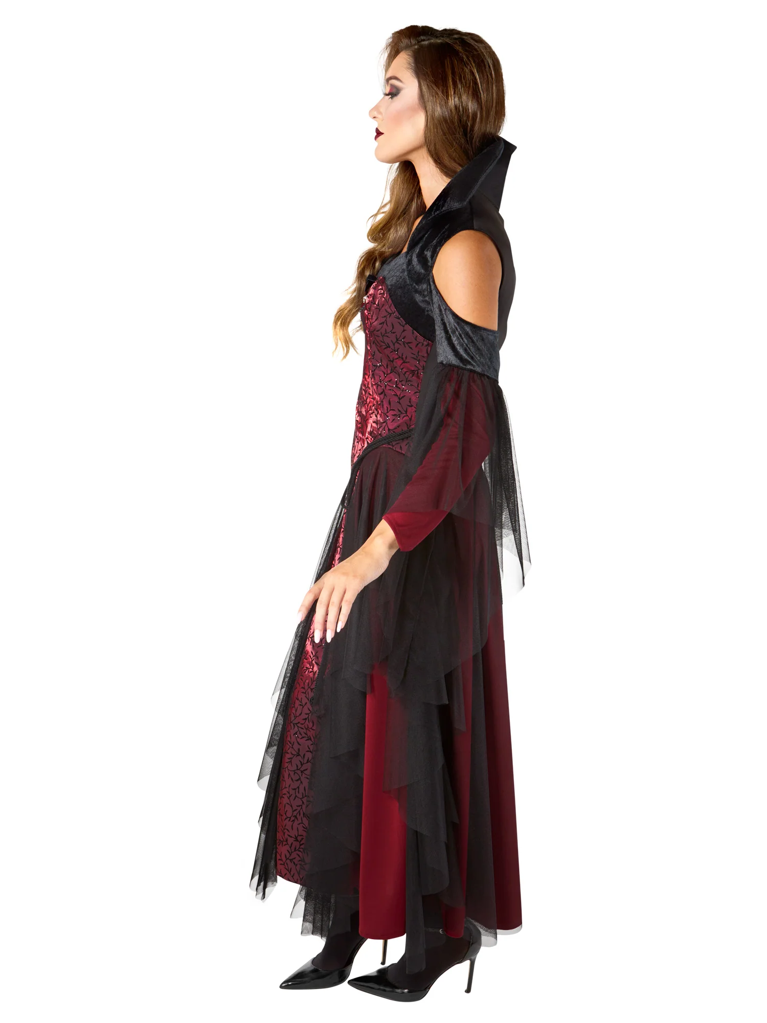 Women's Red Vintage Vampiress Costume - Image 3