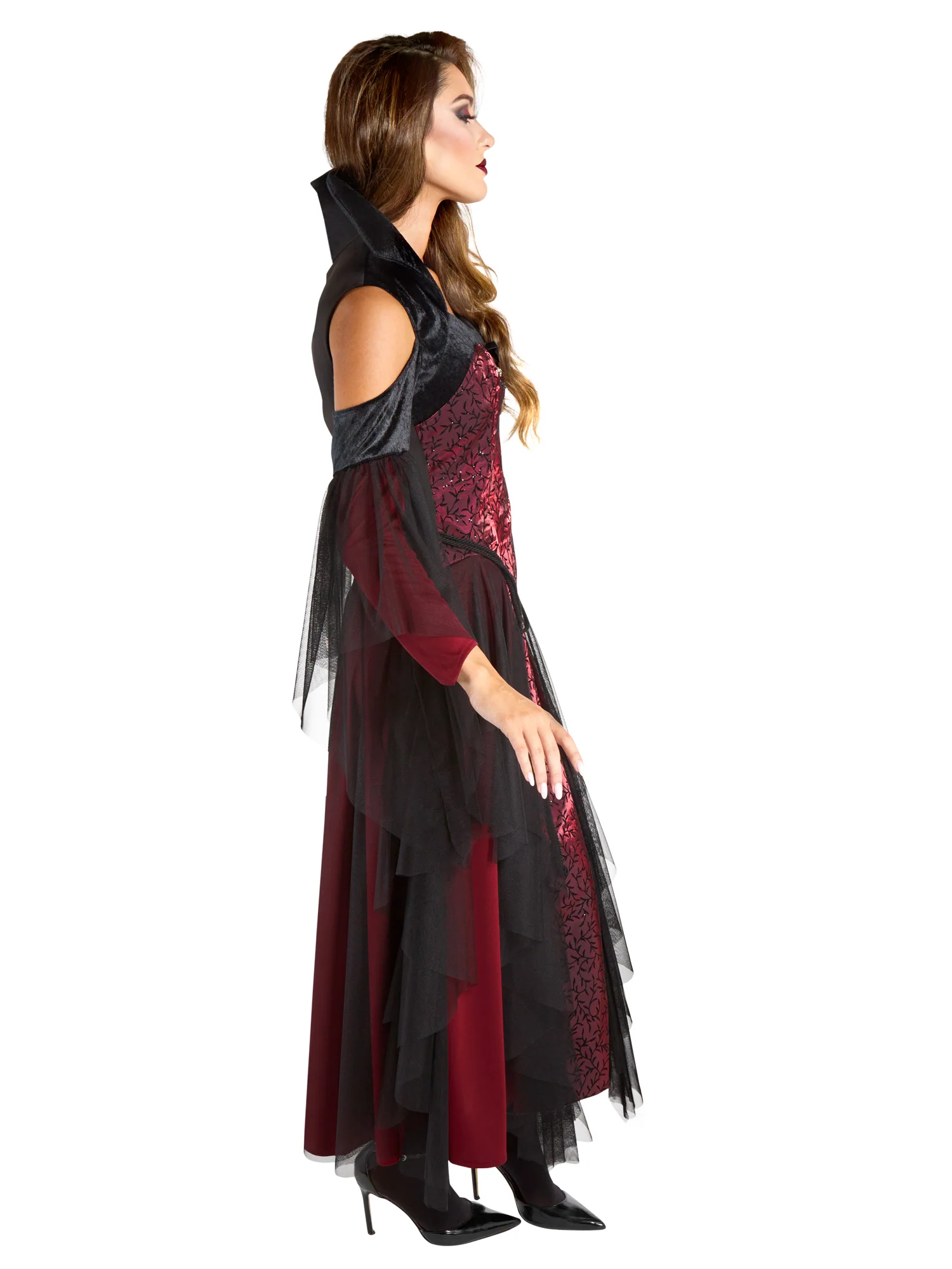 Women's Red Vintage Vampiress Costume - Image 4