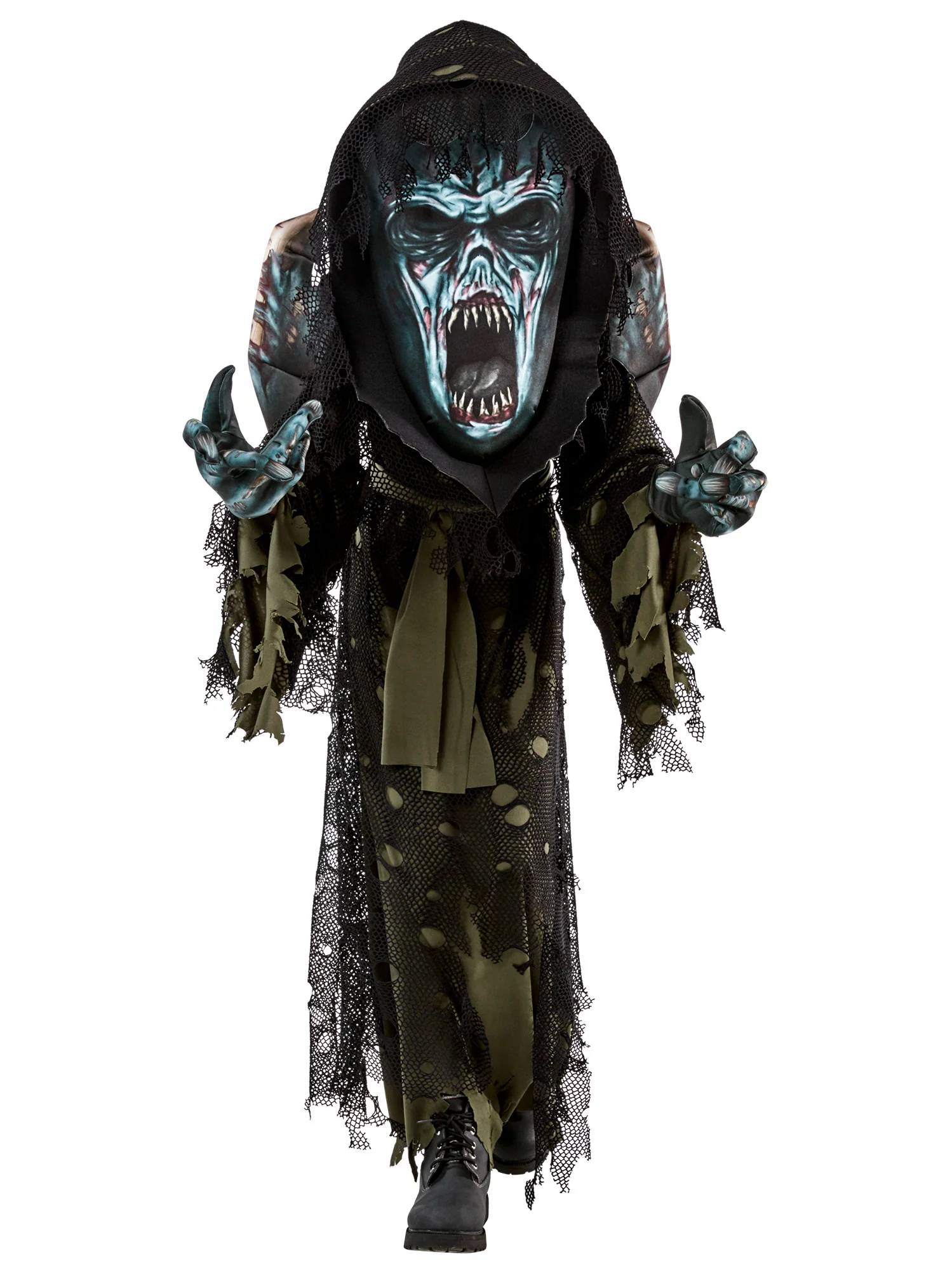 Boys' Scary Zombie Costume with Oversized Mask